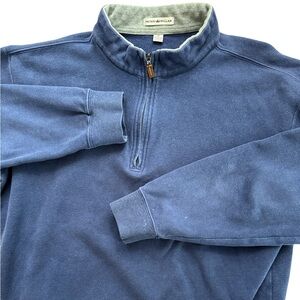 Peter Millar Navy Blue Quarter-Zip Sweater